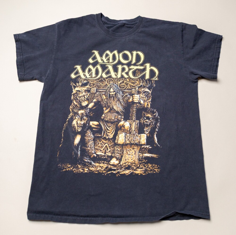 AMON AMARTH Band Shirt T-Shirt Med Viking Death Metal Band Tee Swedish Mt. Doom